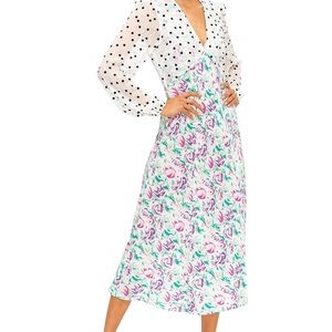 Beautiful floral and polka dot dress by Rixo